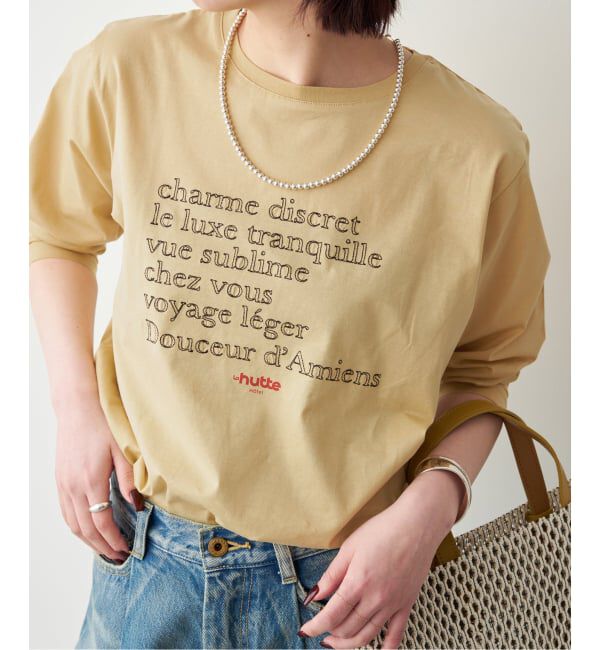 Spick and Span「La Hutte / ラ ユット 別注ロゴ刺しゅう L/S Tee*」|Tシャツ・カットソー|イエロー