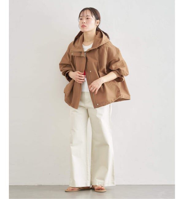 U by SPICK&SPAN「《WEB限定 / 追加》コットン/ナイロングログランフレアブルゾン」|ブルゾン・スタジャン|