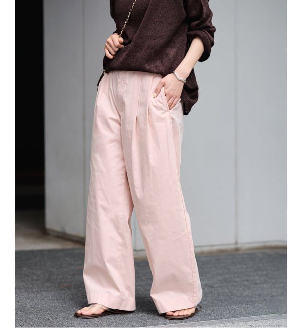 FRAMeWORK「≪洗濯機洗い可≫コットンナイロンタックパンツ」|その他|ピンク B