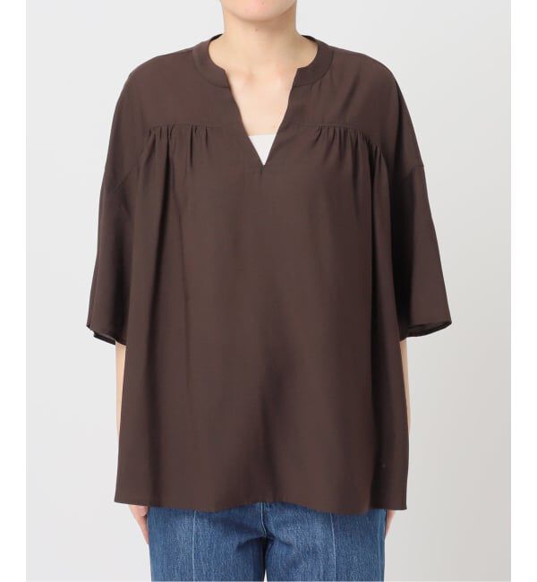 U by SPICK&SPAN「《予約》シルキーシフォンギャザーブラウス」|シャツ・ブラウス|