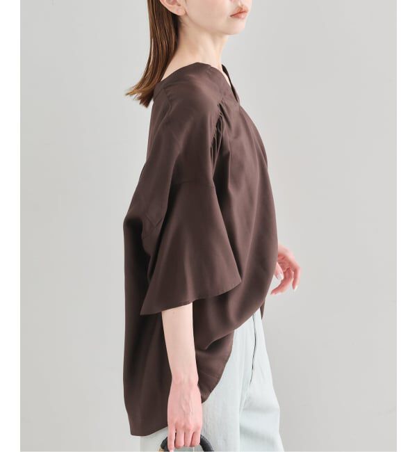 U by SPICK&SPAN「《予約》シルキーシフォンギャザーブラウス」|シャツ・ブラウス|