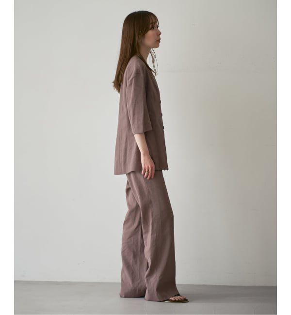 NOBLE「ELENI/エルニ ラスターストレッチパンツ」|スラックス|