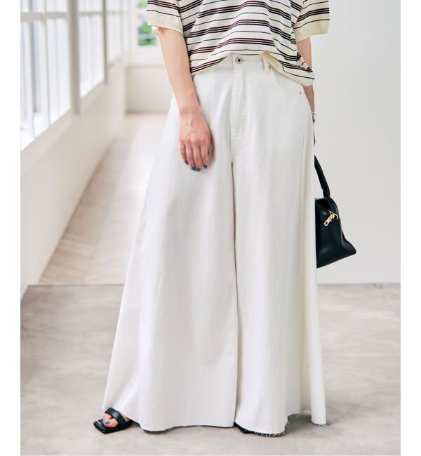 Spick and Span「《予約》5 1/2 8oz FLARE-LINE DEIM」|デニム|ホワイト