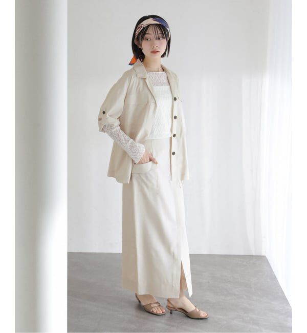  「【洗える】リネン混ワークシャツジャケット」|その他|