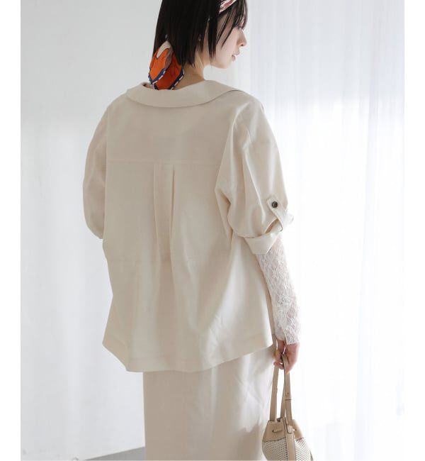  「【洗える】リネン混ワークシャツジャケット」|その他|