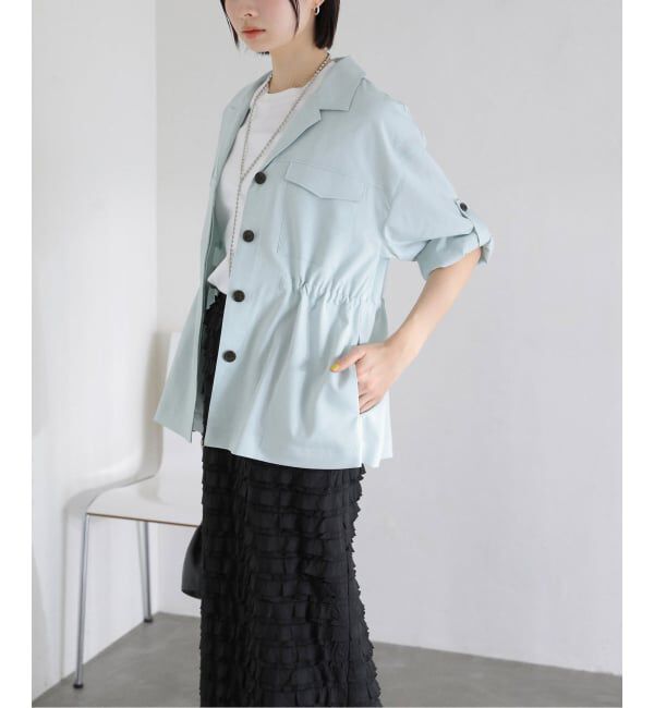  「【洗える】リネン混ワークシャツジャケット」|その他|