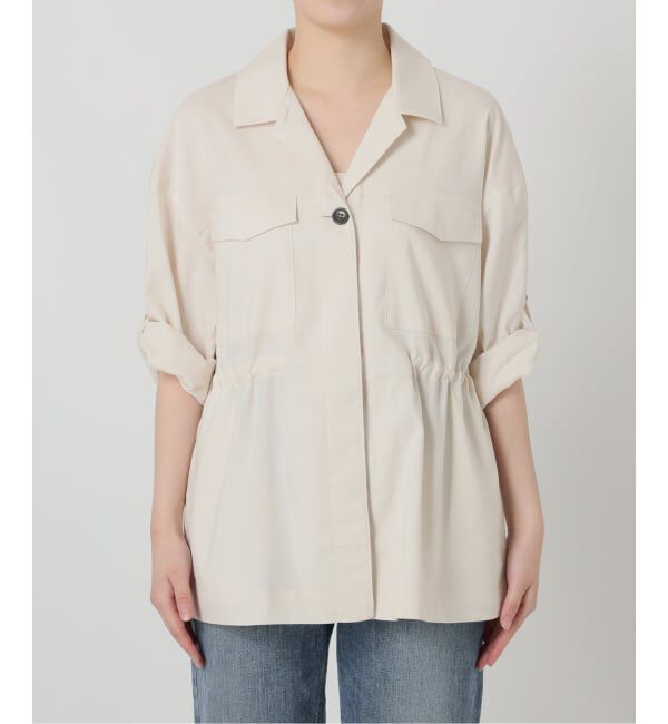  「【洗える】リネン混ワークシャツジャケット」|その他|