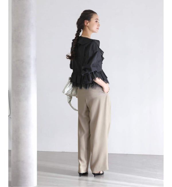  「【洗える】タックボタンパンツ」|スラックス|