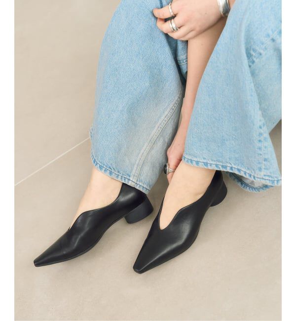  「《予約》3cmレインスリットパンプス」|パンプス|ブラック A