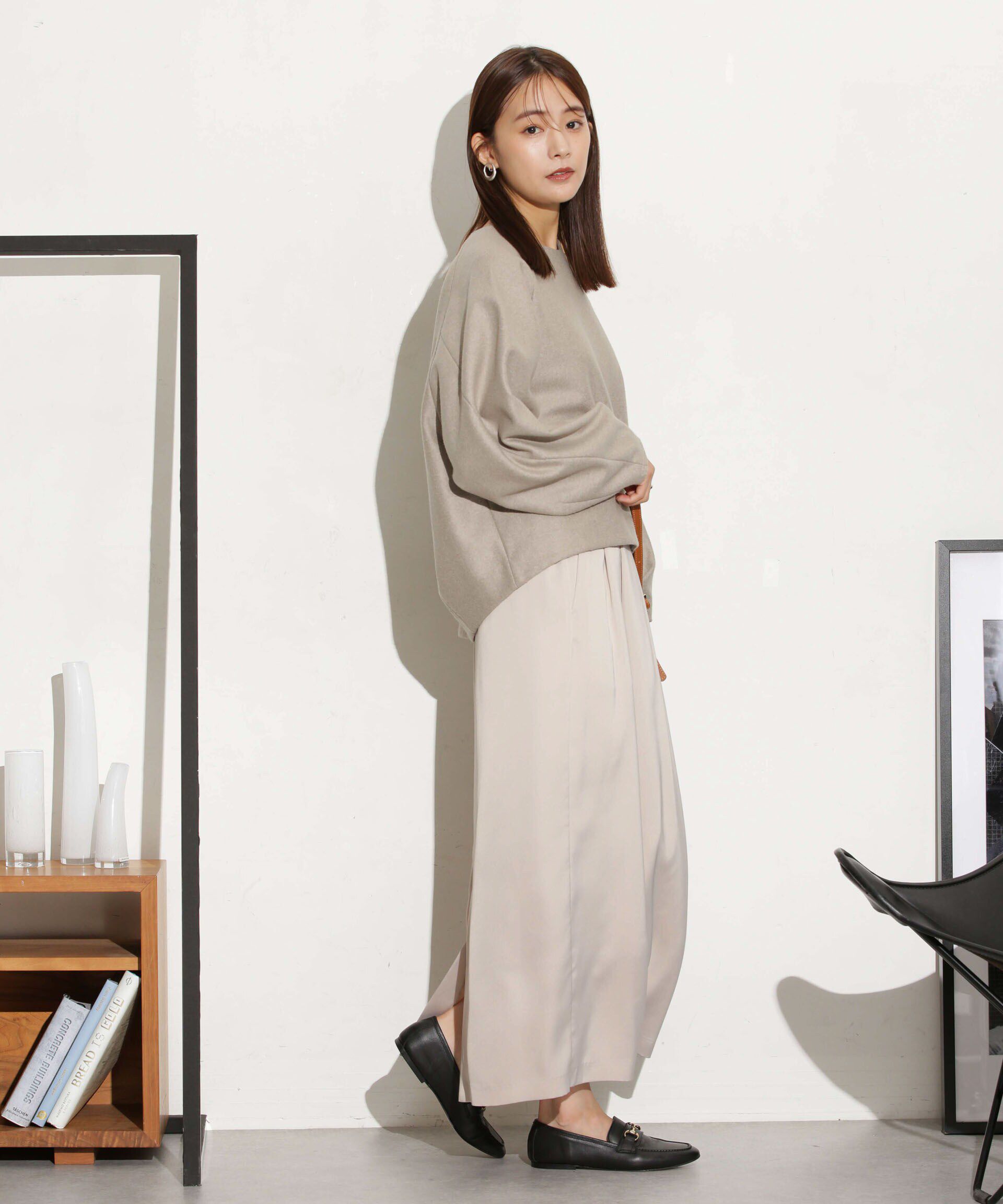 nano･universe「マットサテンIラインスカート」|スカート|