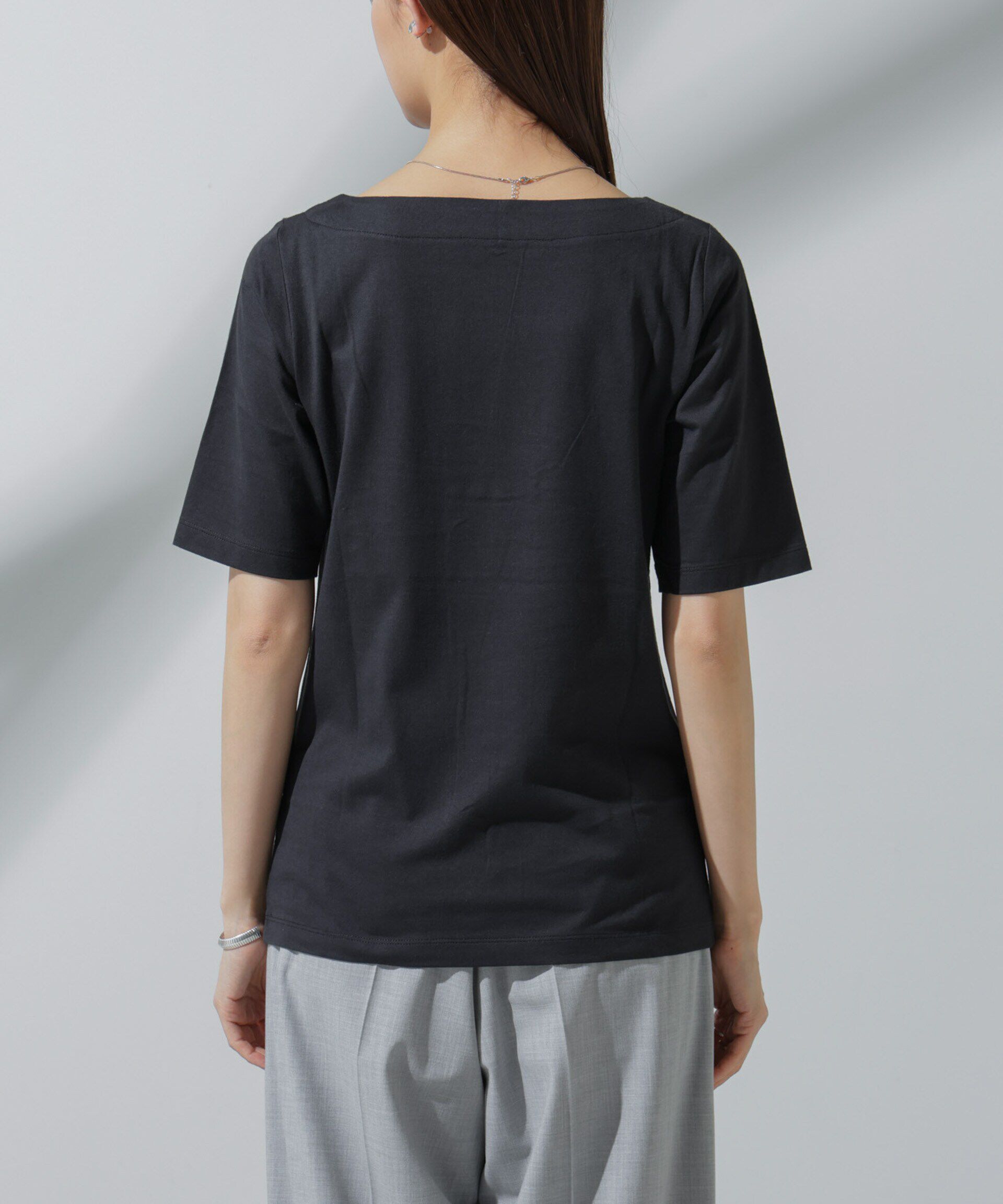 nano･universe「Anti Soaked(R) 汗染み防止 ボートネックTシャツ」|Tシャツ・カットソー|