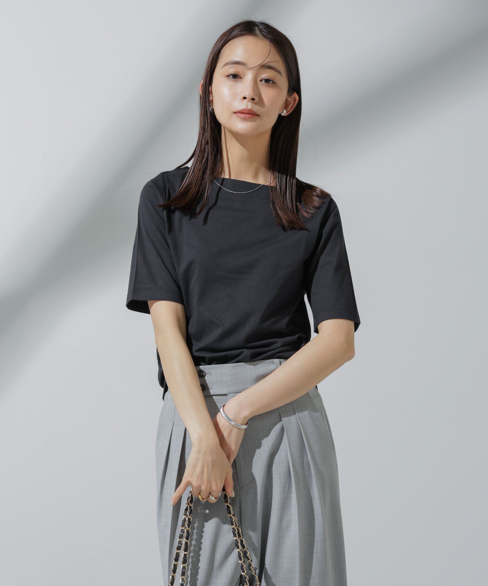 nano･universe「Anti Soaked(R) 汗染み防止 ボートネックTシャツ」|Tシャツ・カットソー|