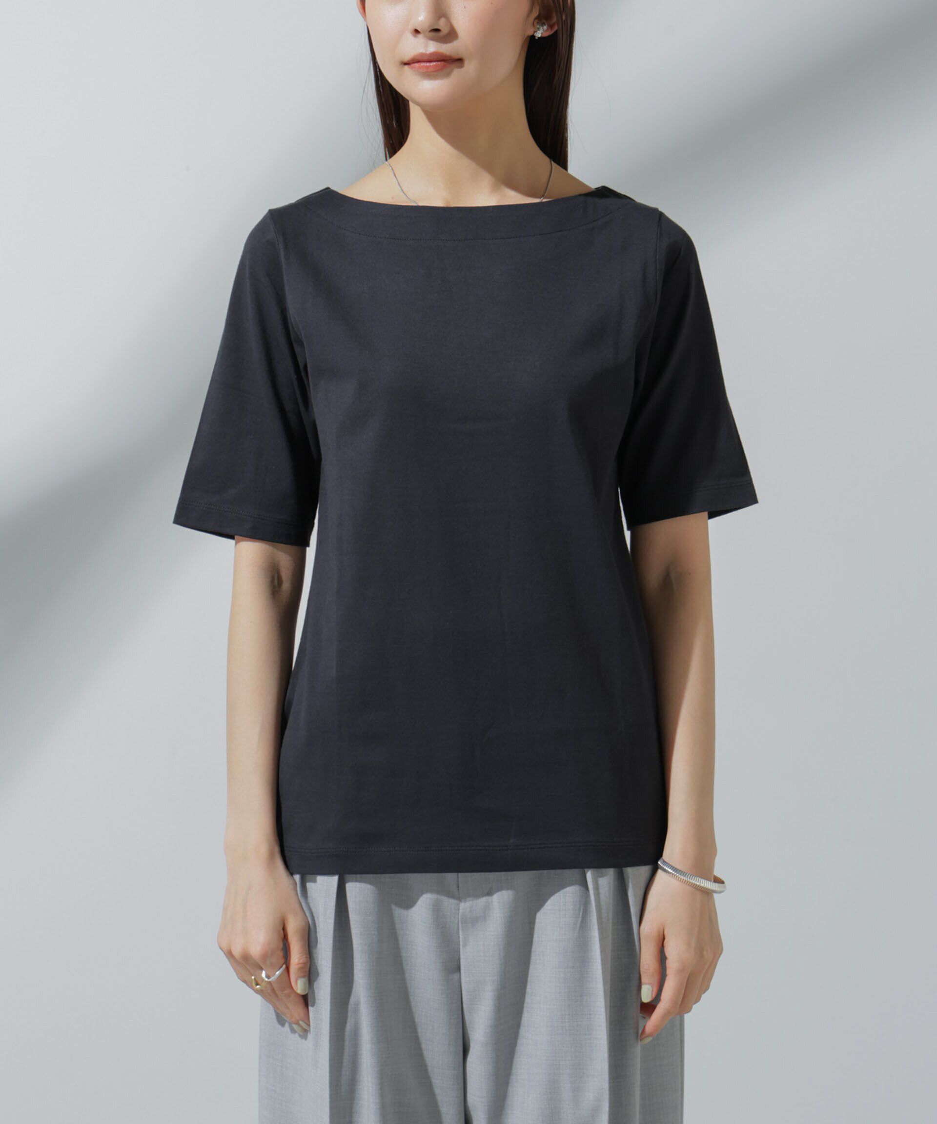 nano･universe「Anti Soaked(R) 汗染み防止 ボートネックTシャツ」|Tシャツ・カットソー|