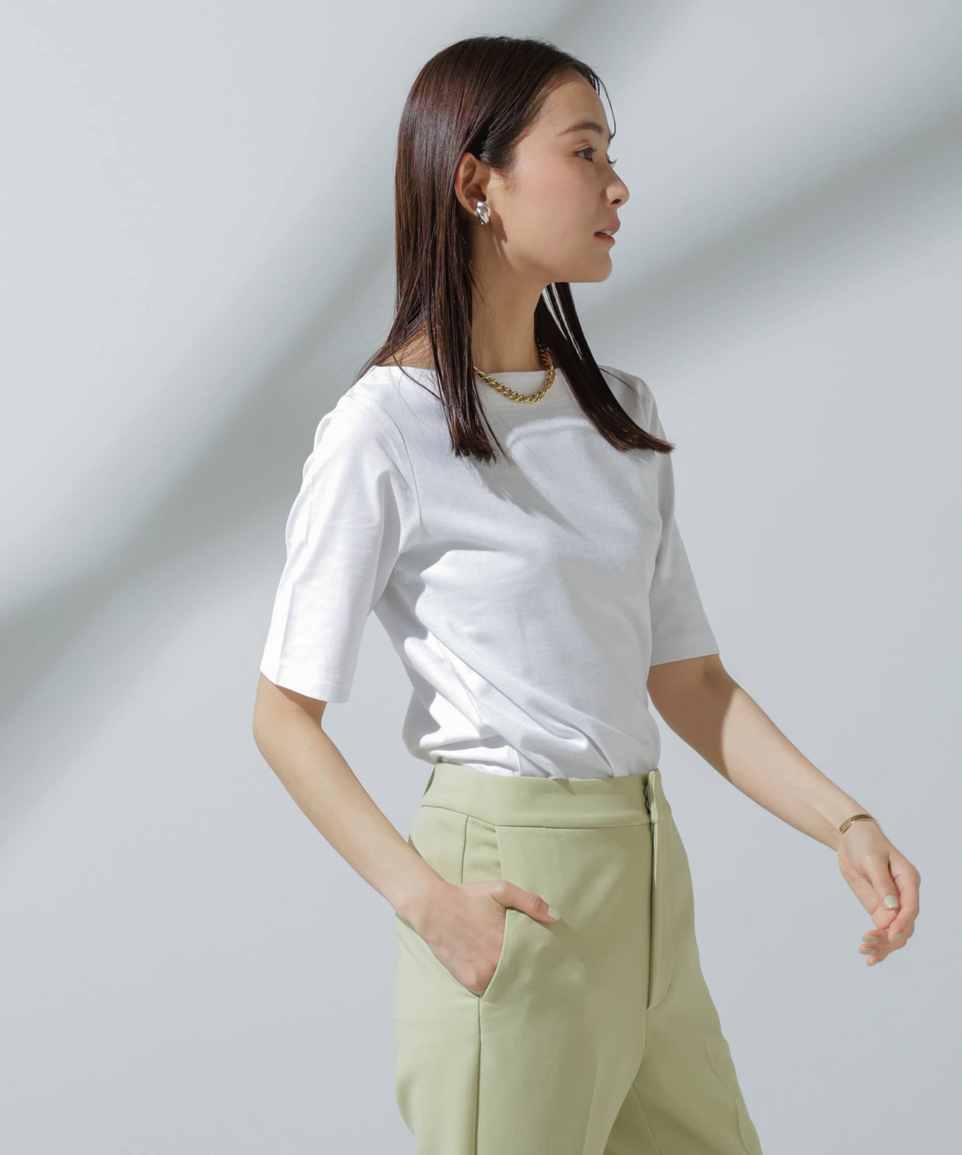 nano･universe「Anti Soaked(R) 汗染み防止 ボートネックTシャツ」|Tシャツ・カットソー|