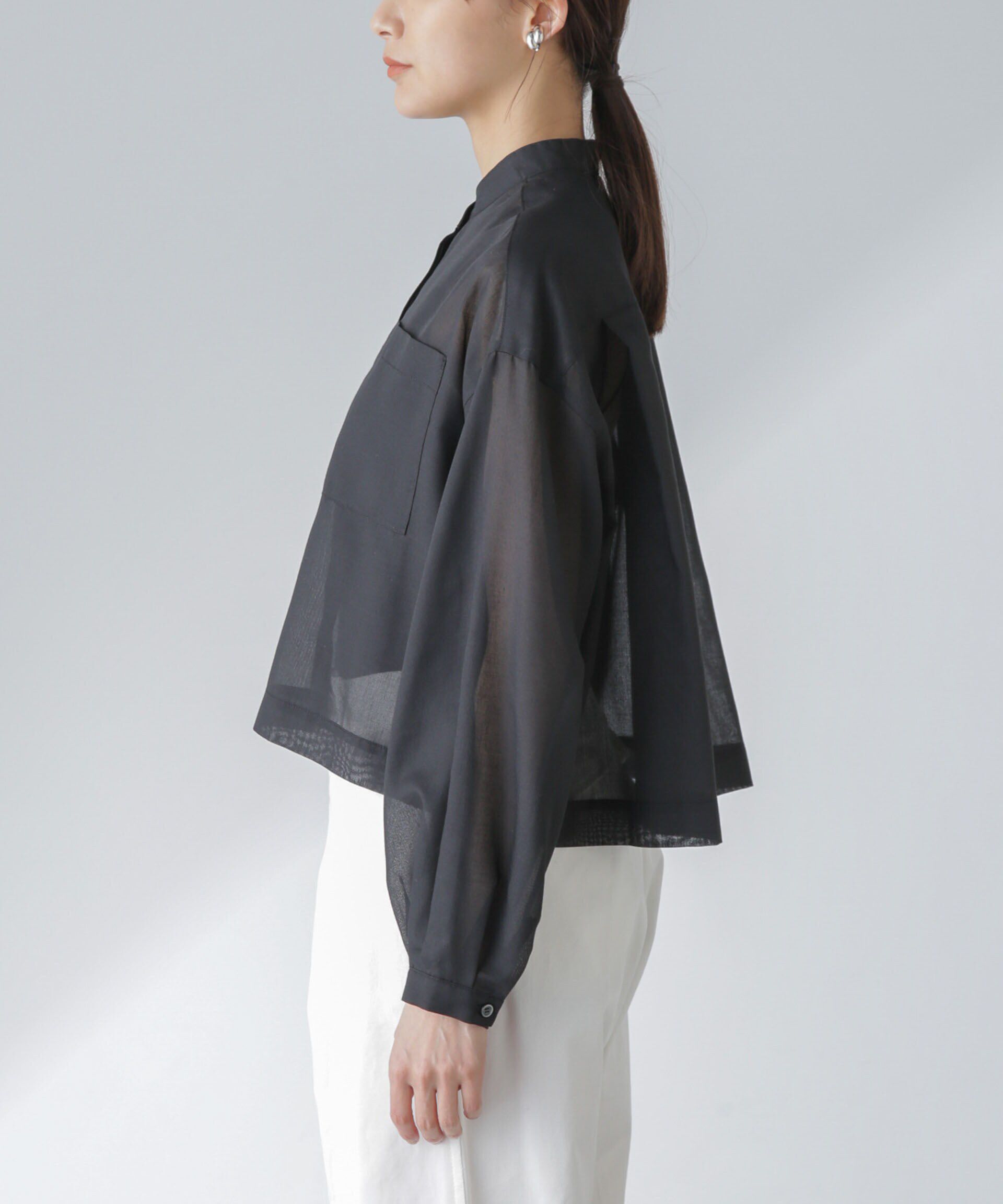 nano･universe「タックスリーブシアーポケットシャツ」|シャツ・ブラウス|