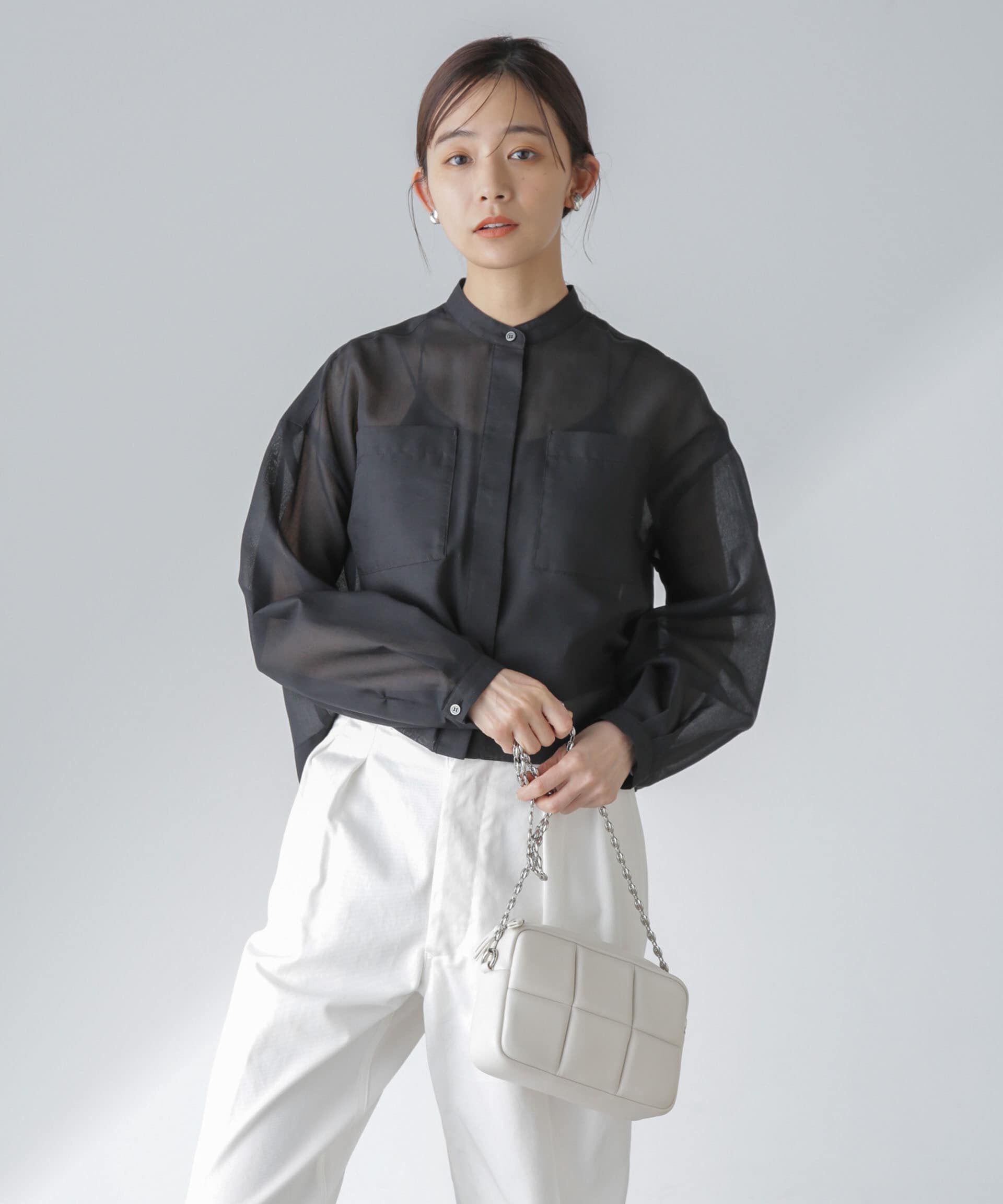 nano･universe「タックスリーブシアーポケットシャツ」|シャツ・ブラウス|