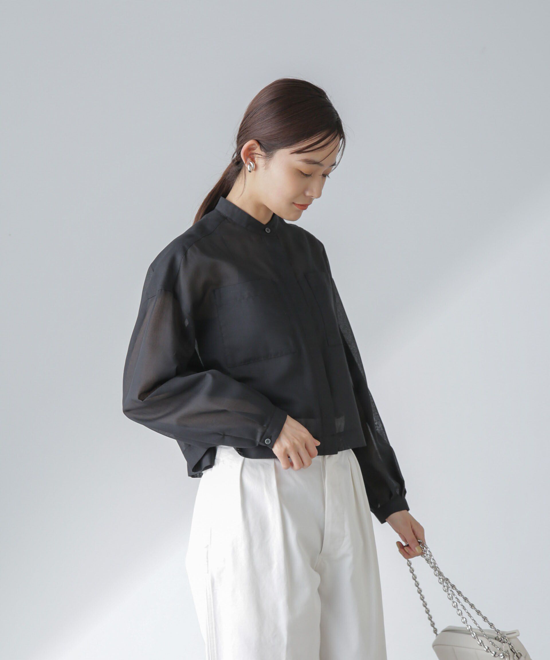 nano･universe「タックスリーブシアーポケットシャツ」|シャツ・ブラウス|