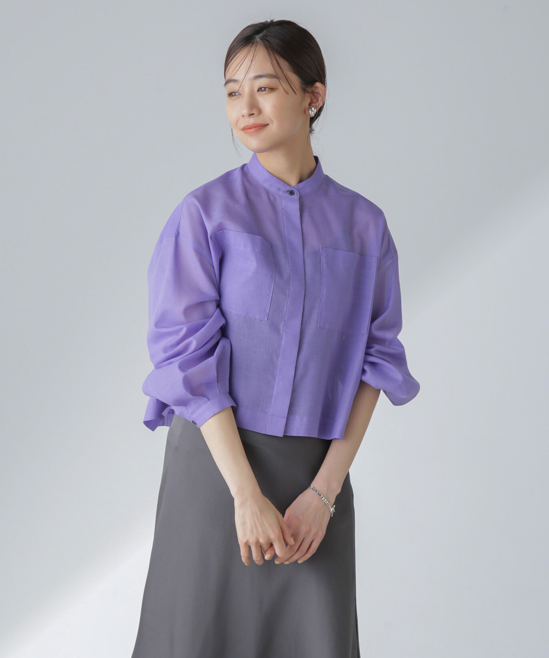 nano･universe「タックスリーブシアーポケットシャツ」|シャツ・ブラウス|