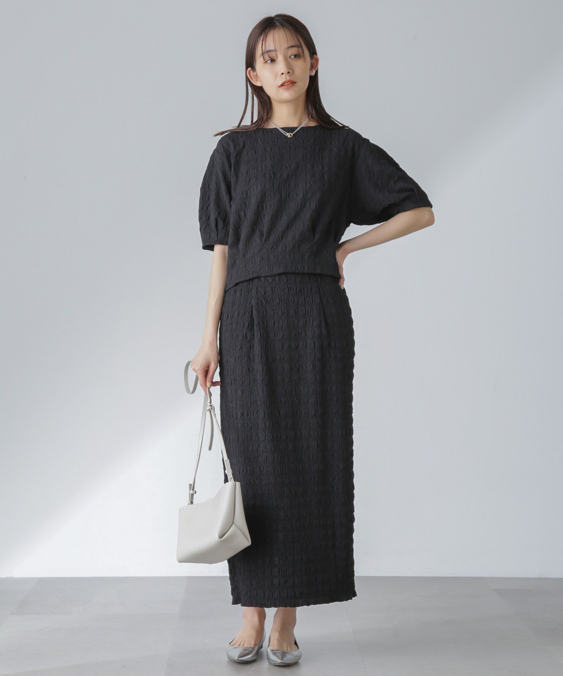 nano･universe「フクレシャーリングタイトスカート（セットアップ可）」|スカート|