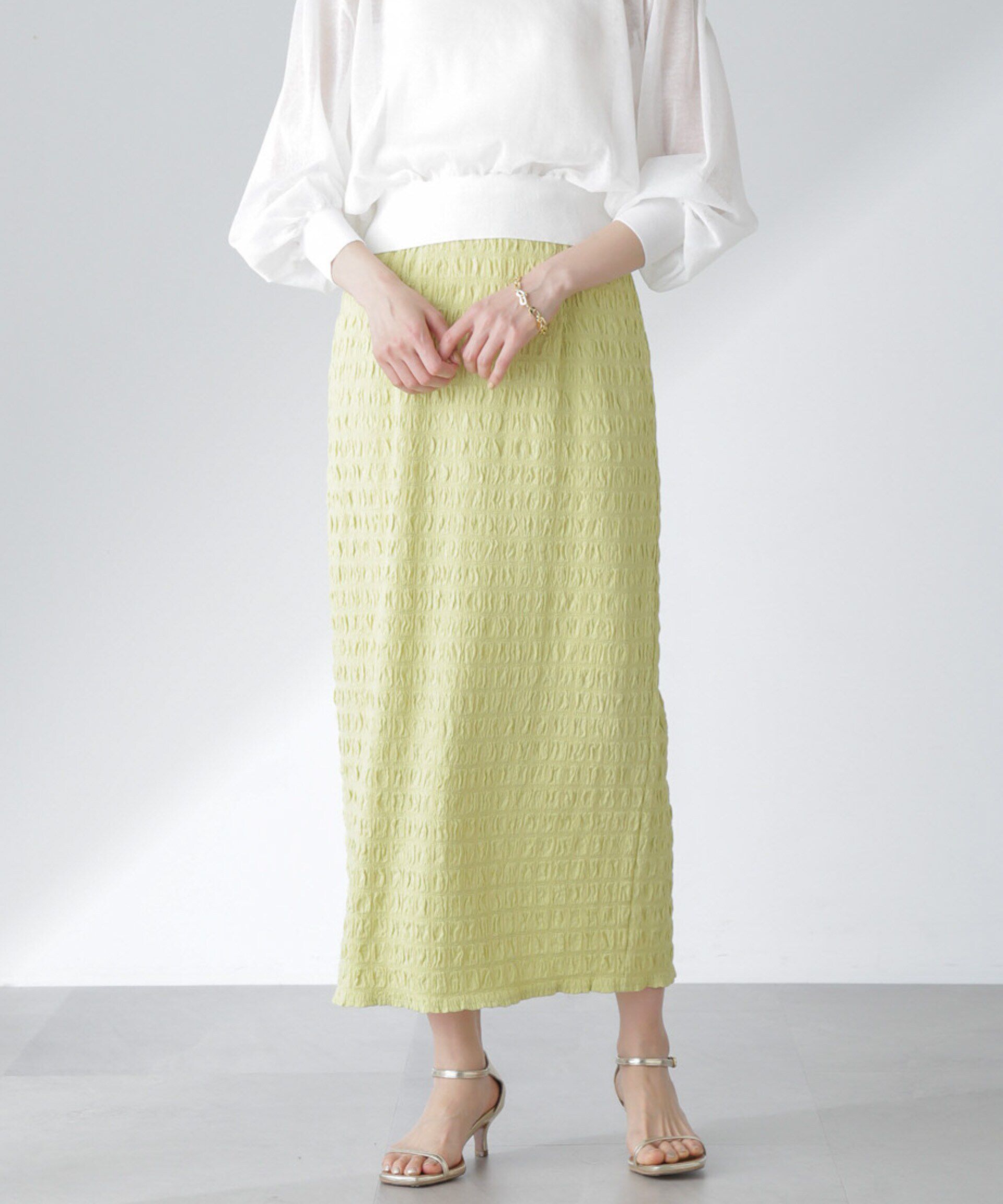 nano･universe「フクレシャーリングタイトスカート（セットアップ可）」|スカート|