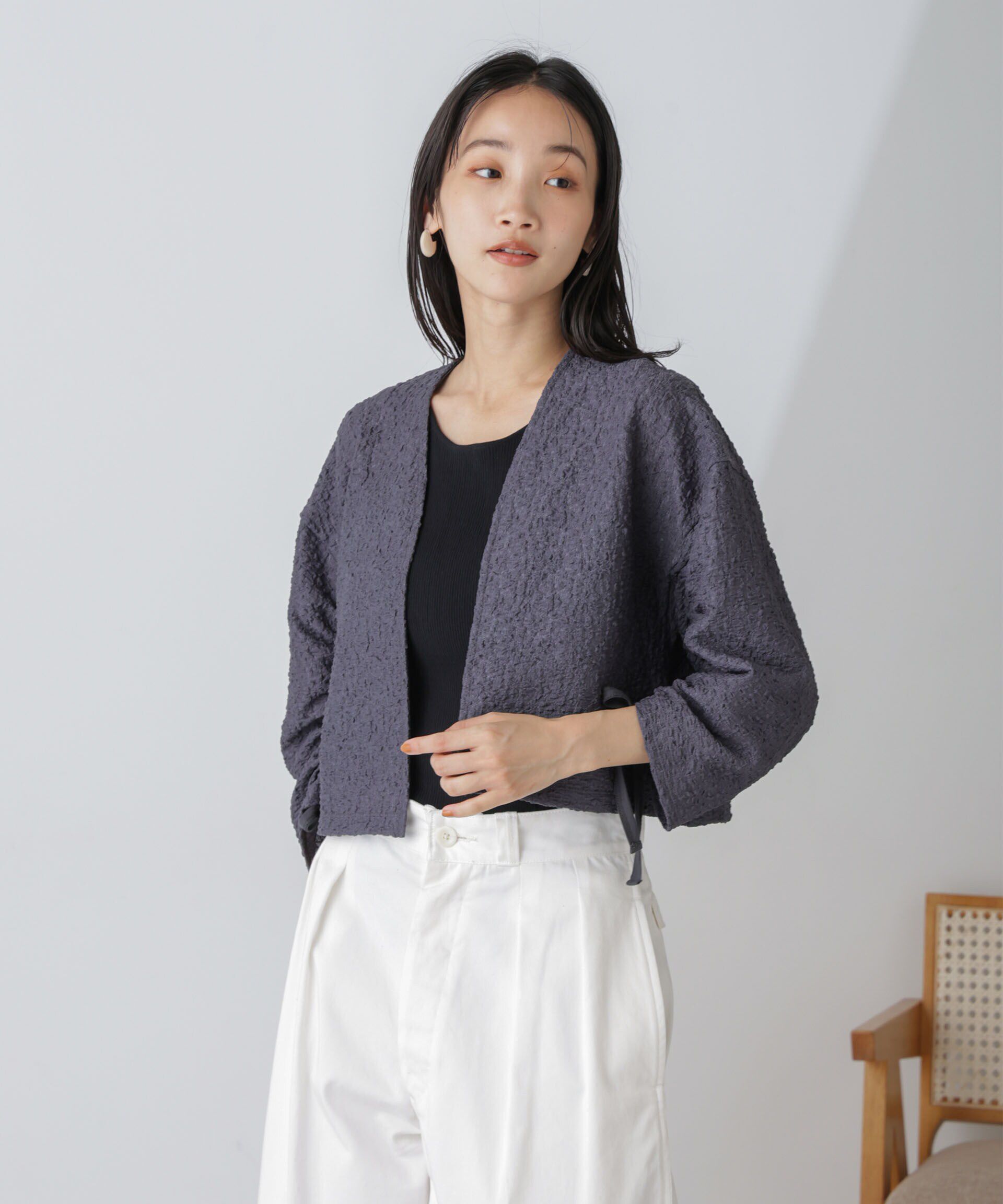 nano･universe「シャーリングドロストカーディガン」|Tシャツ・カットソー|