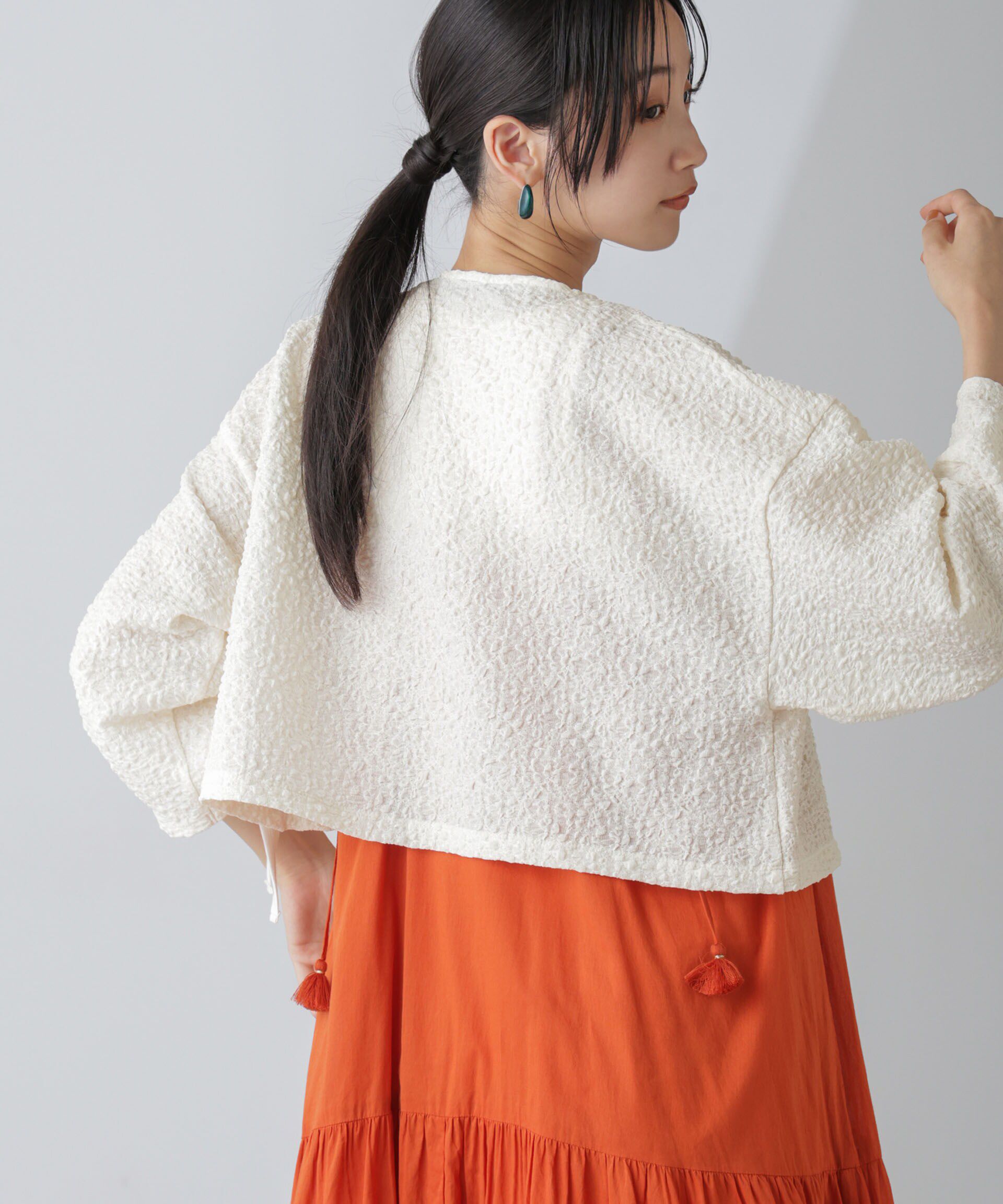 nano･universe「シャーリングドロストカーディガン」|Tシャツ・カットソー|