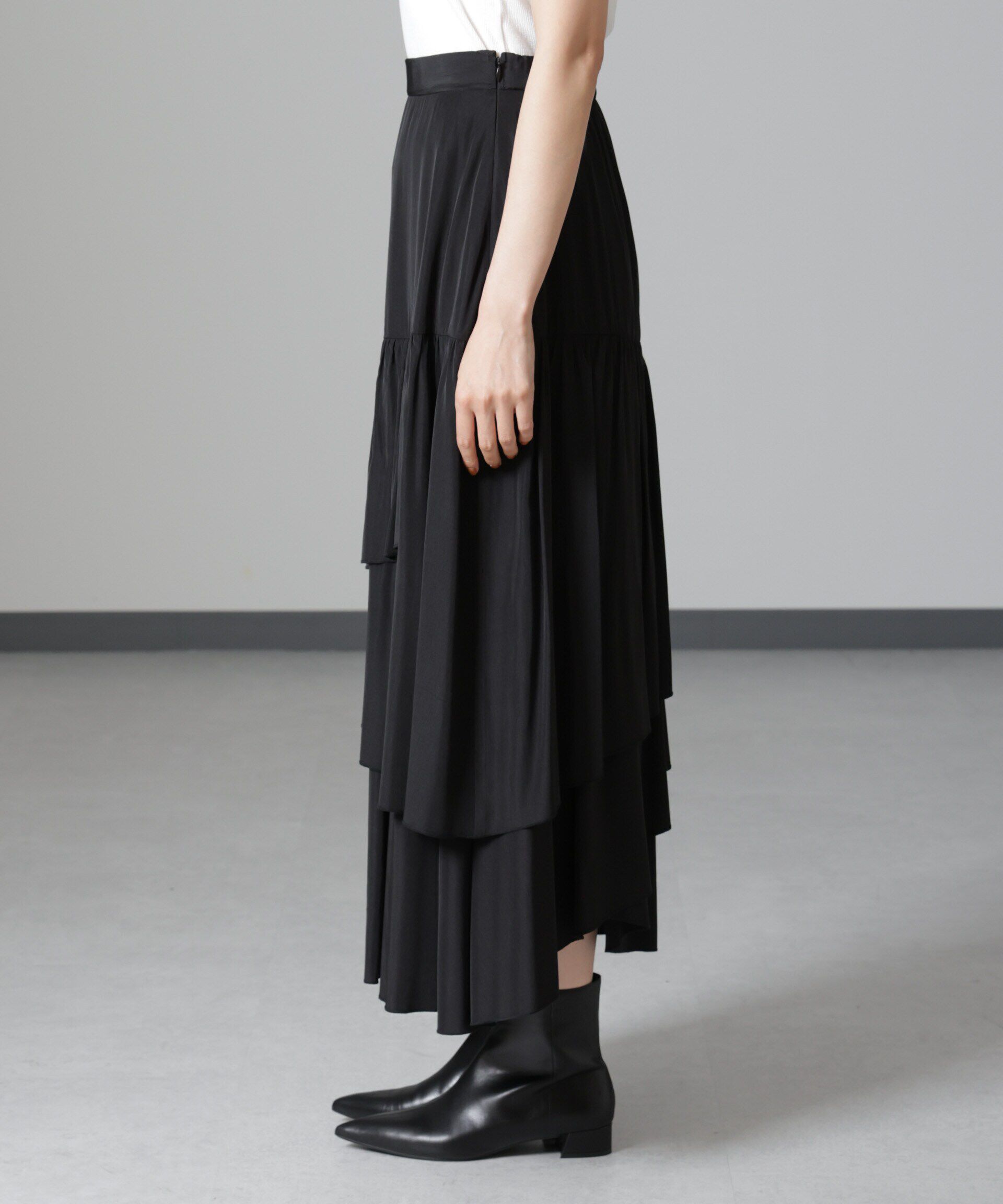 nano･universe「オーバーラップティアードスカート」|スカート|