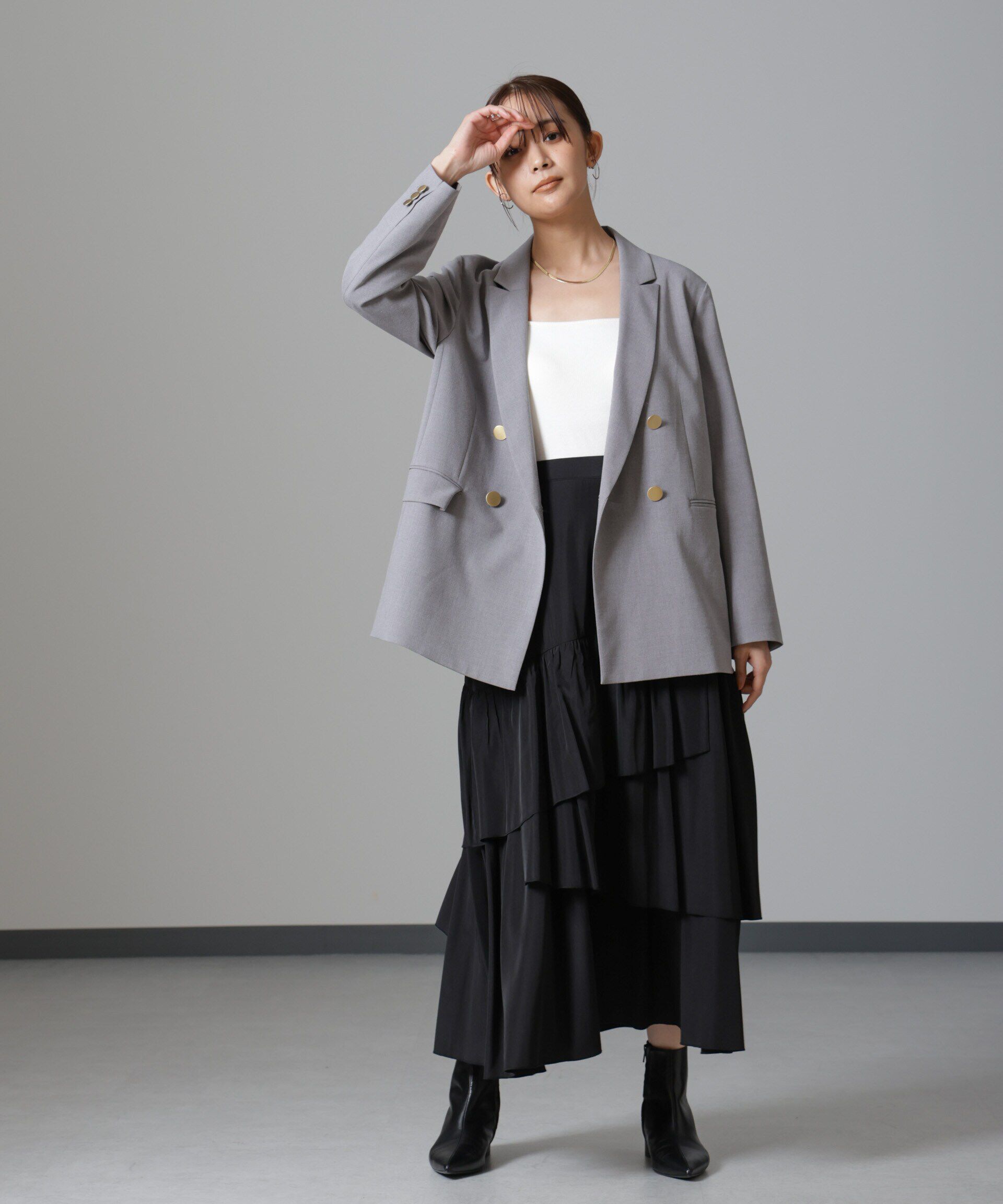 nano･universe「オーバーラップティアードスカート」|スカート|