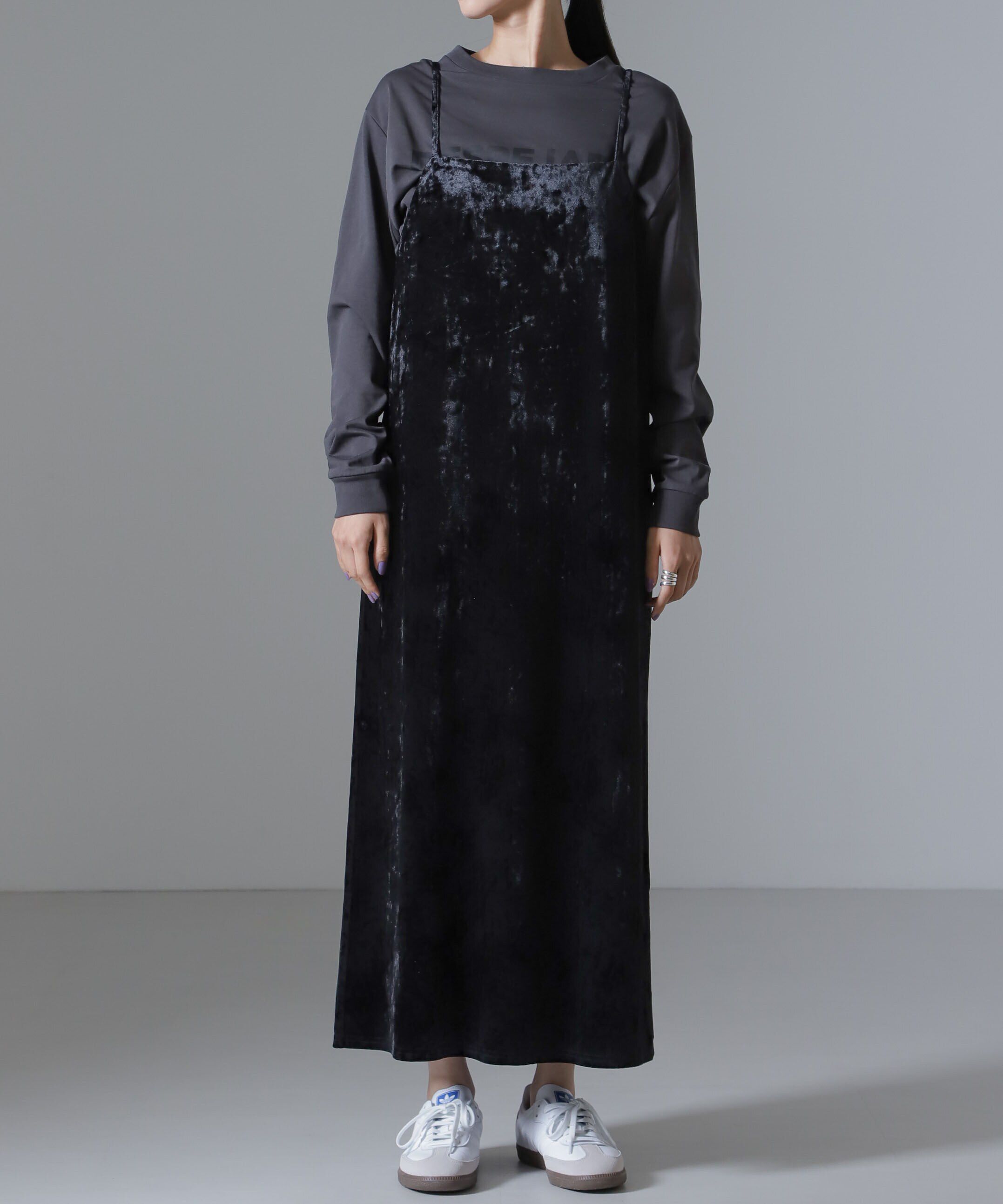 nano･universe「ベロアキャミソールワンピース（セットアップ可）」|ワンピース|