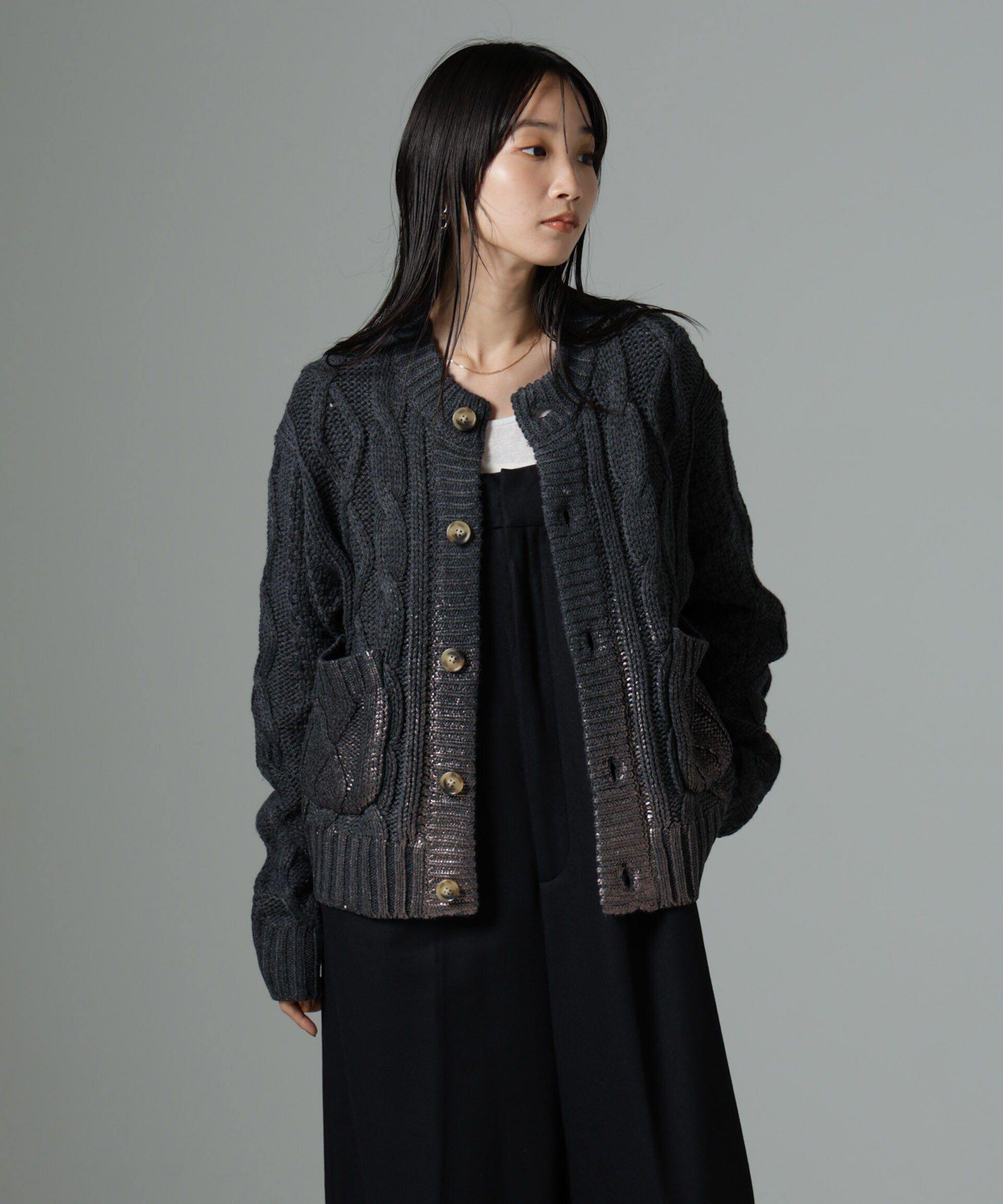 nano･universe「LOGAN/Foil カーディガン」|ニット・セーター|