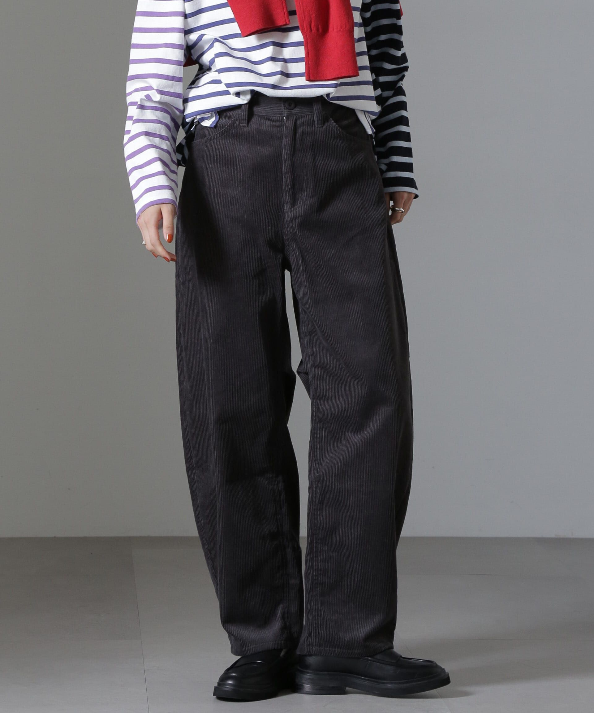 nano･universe「コーデュロイワイドカーブパンツ（セットアップ可）」|チノ|