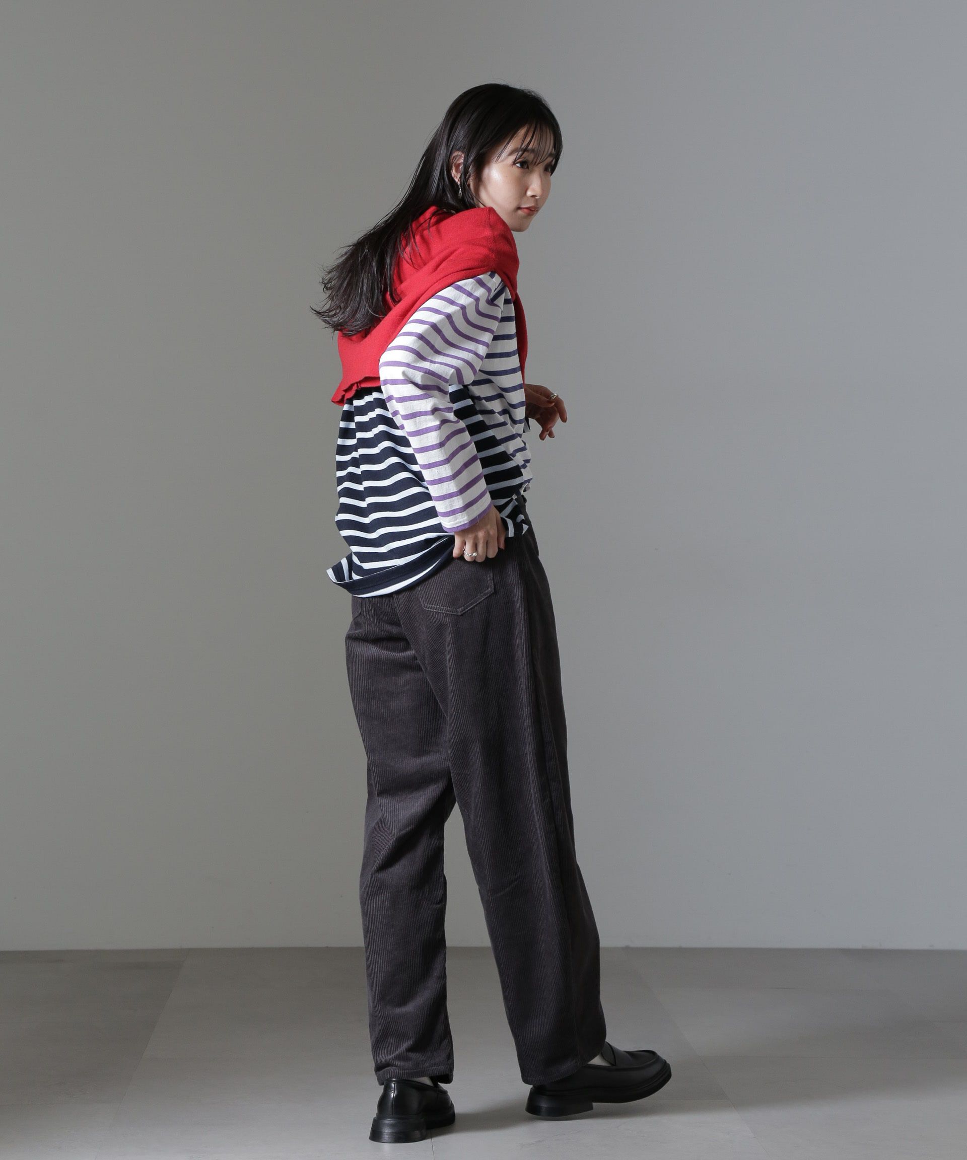 nano･universe「コーデュロイワイドカーブパンツ（セットアップ可）」|チノ|