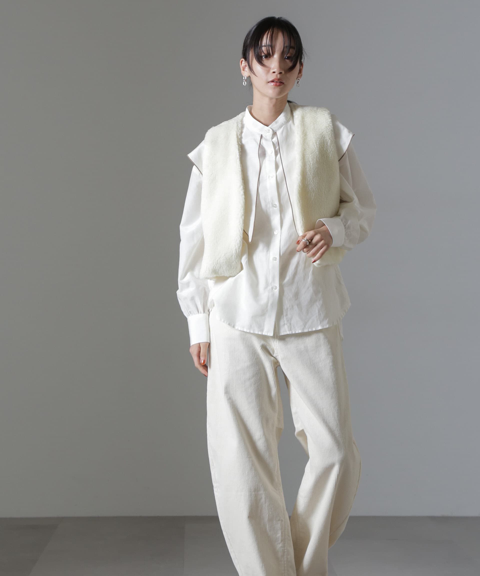 nano･universe「コーデュロイワイドカーブパンツ（セットアップ可）」|チノ|