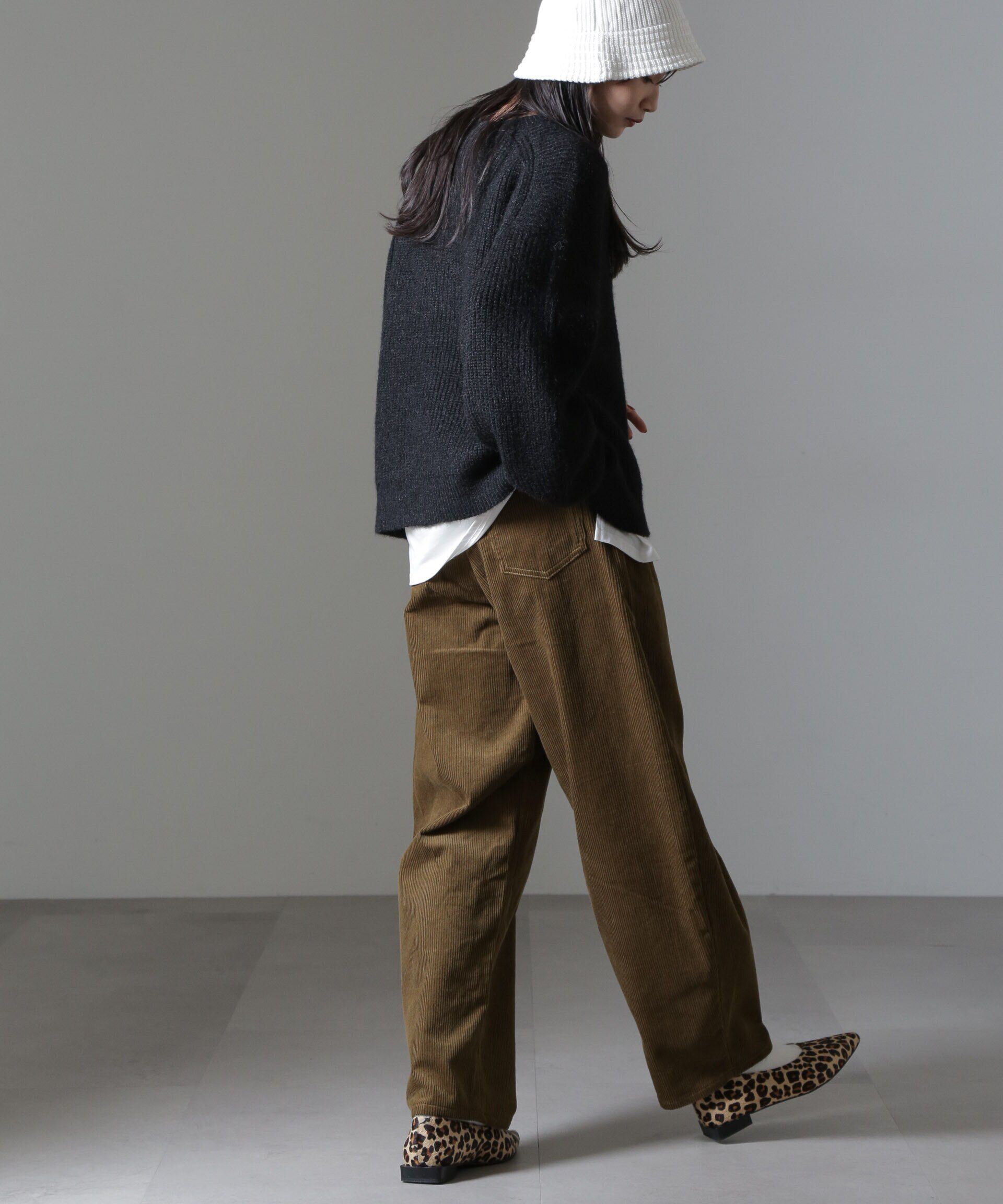 nano･universe「コーデュロイワイドカーブパンツ（セットアップ可）」|チノ|
