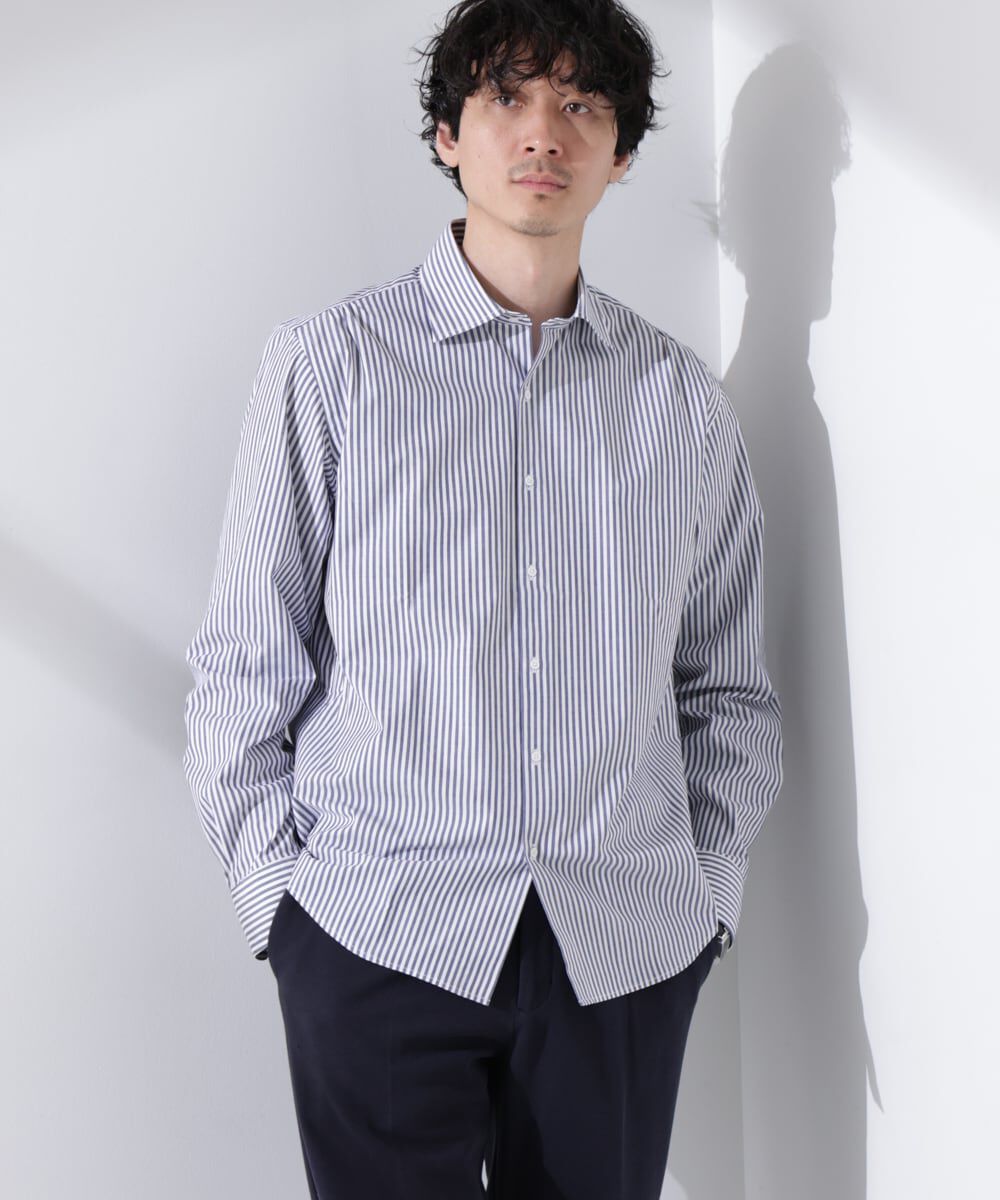 nano･universe「｢N shirt｣Anti Soaked(R) 汗染み防止セミワイドカラーシャツ長袖」|シャツ・ブラウス|