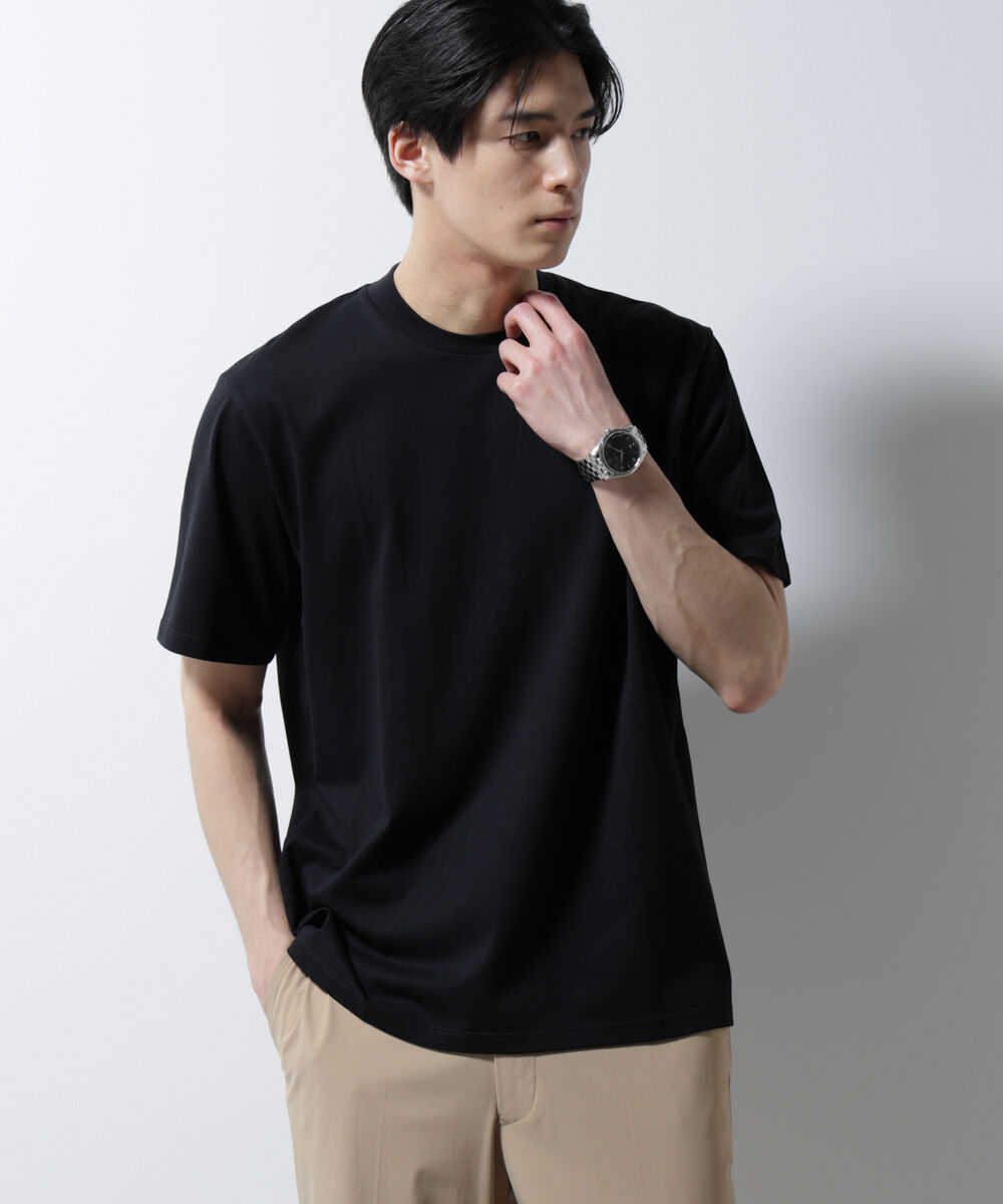 nano･universe「ジャケT(R) クルーネック 半袖」|Tシャツ・カットソー|ブラック