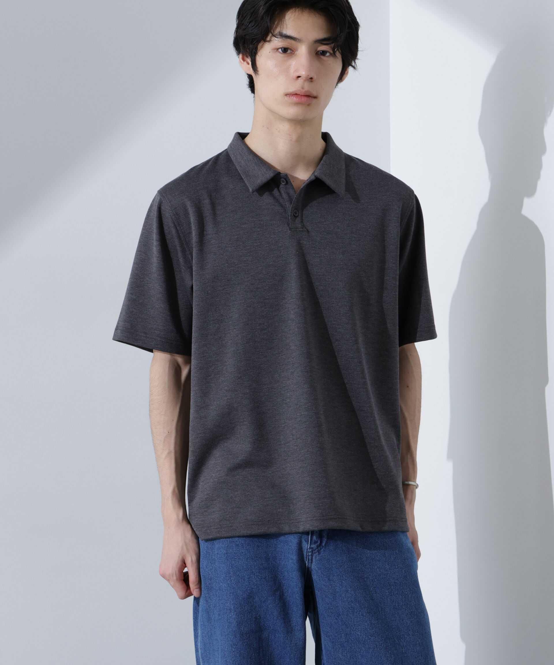 nano･universe「Pe/Ry鹿の子ポロシャツ 半袖」|Tシャツ・カットソー|