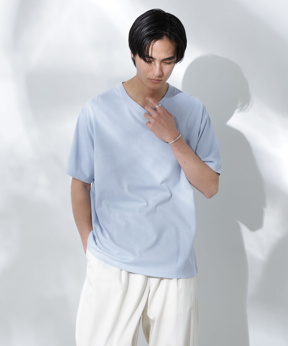 nano･universe「Anti Soaked(R)汗染み防止 De Light ミドルシルエットTシャツ」|Tシャツ・カットソー|サックス5