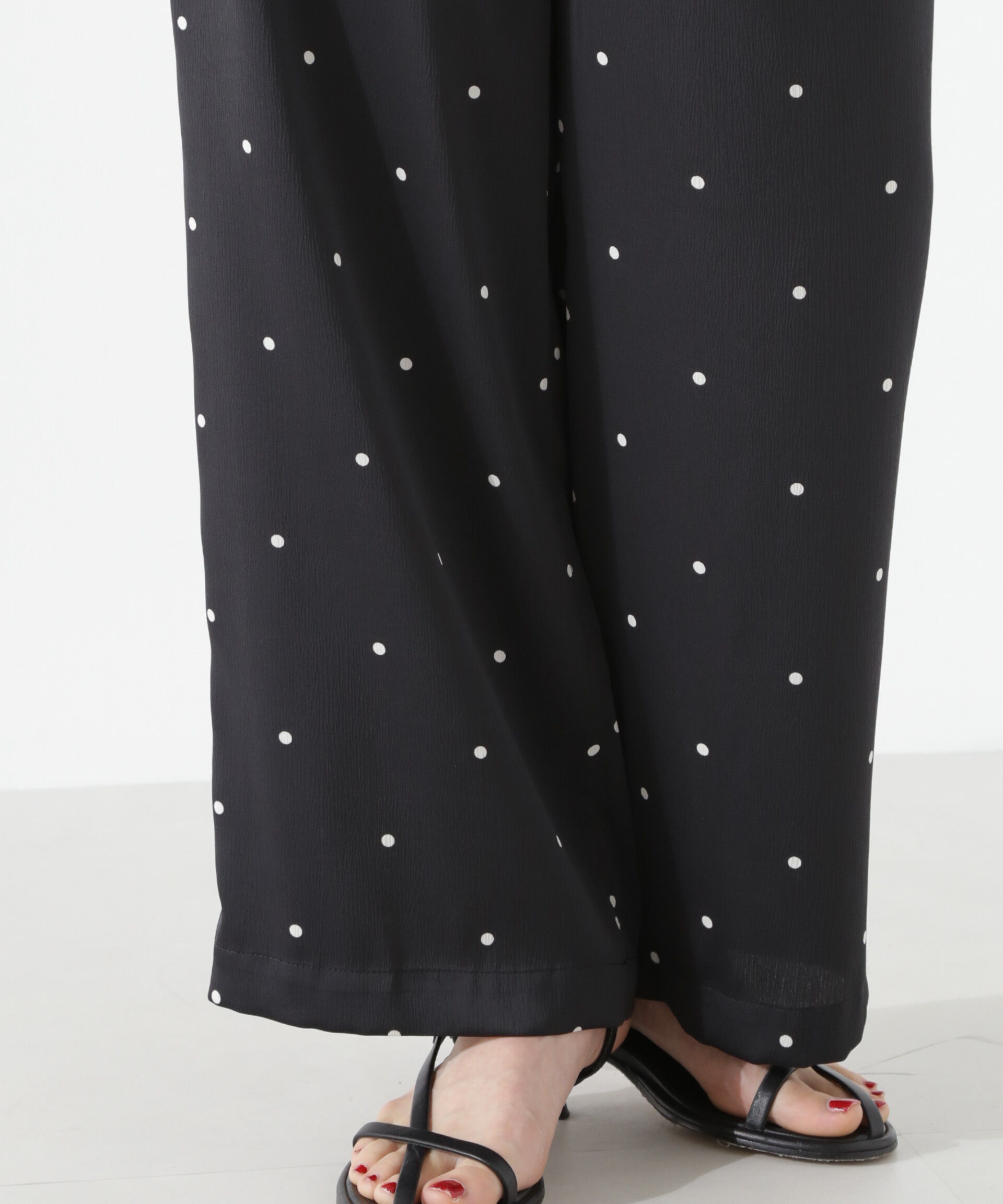 nano･universe「ドットリラクシーワイドパンツ(セットアップ可)」|チノ|