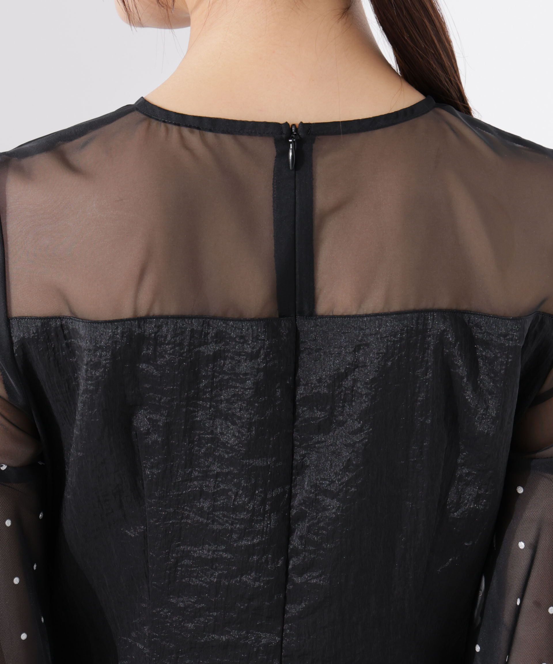 nano･universe「kaene/デザインオーガンミックスドレス」|ワンピース|