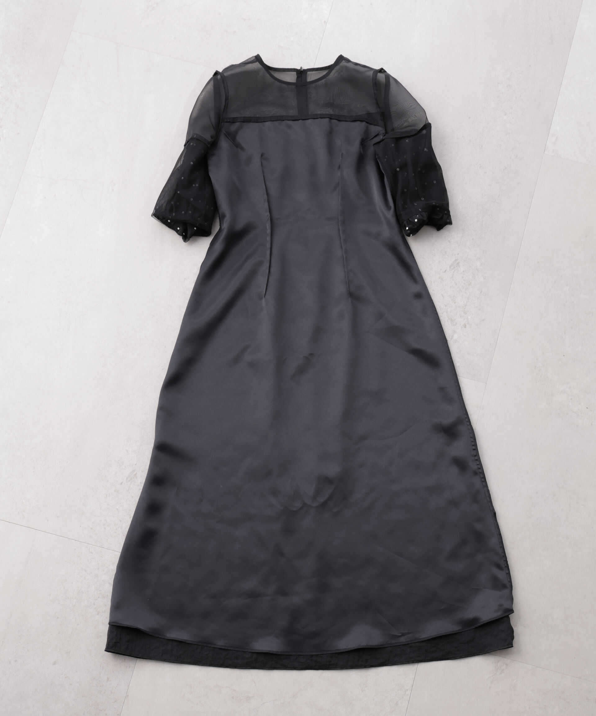 nano･universe「kaene/デザインオーガンミックスドレス」|ワンピース|