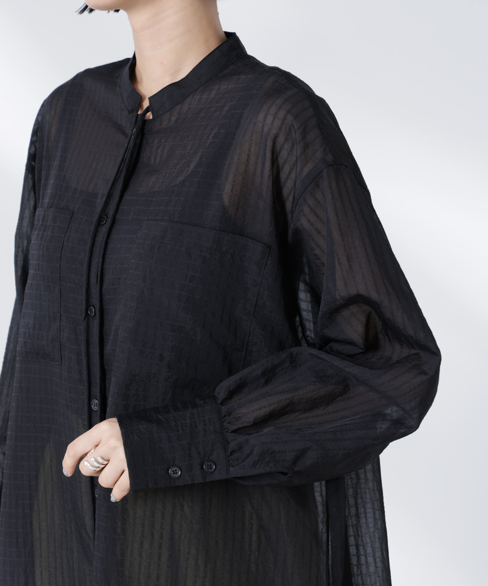 nano･universe「シアーストライプシャツワンピース」|ワンピース|