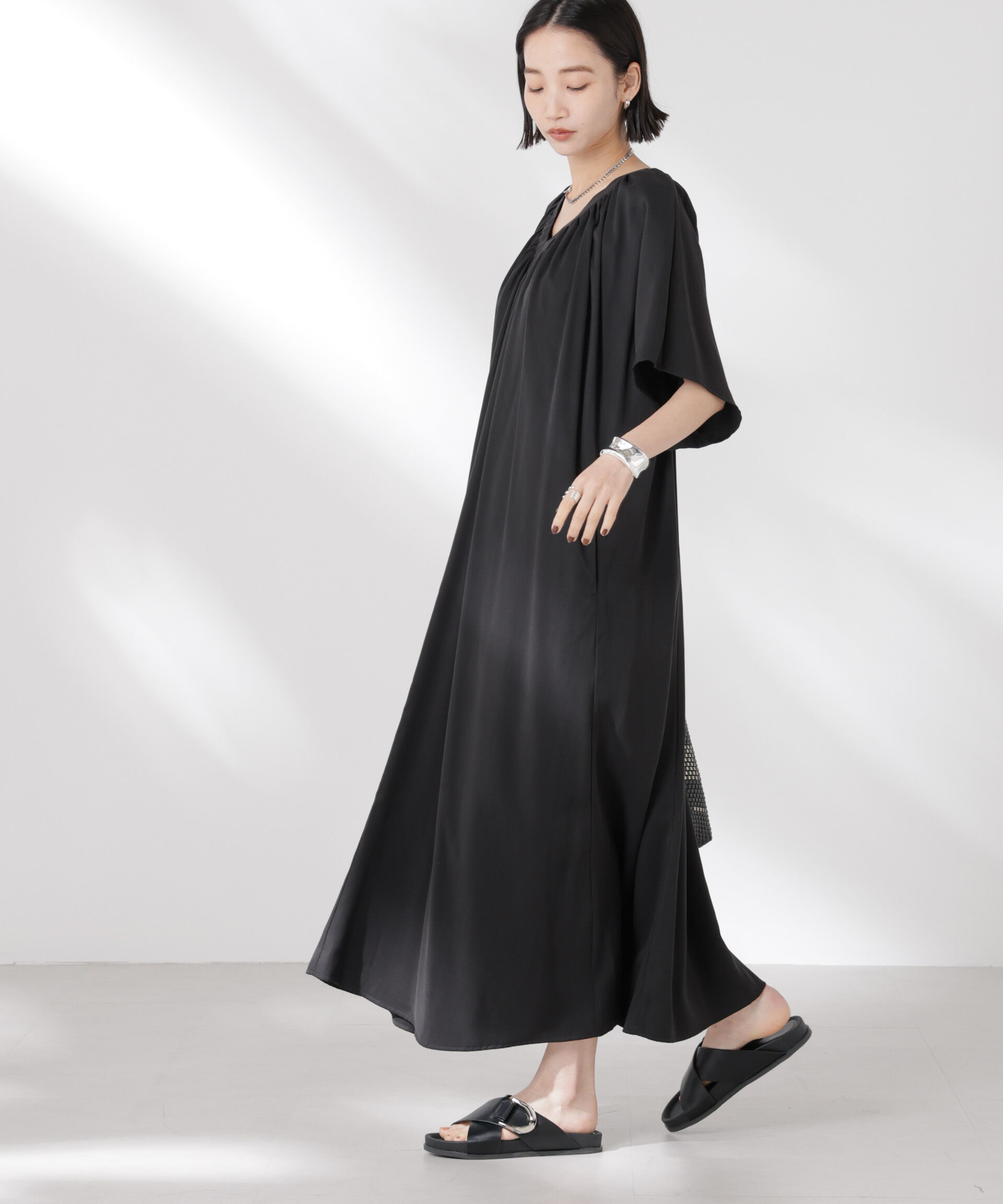 nano･universe「前後2wayボリュームギャザーワンピース」|ワンピース|