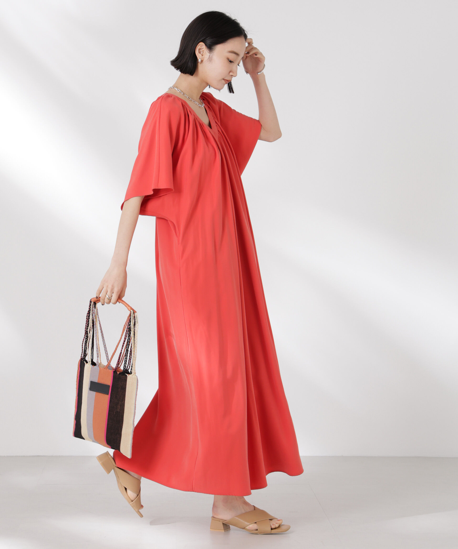 nano･universe「前後2wayボリュームギャザーワンピース」|ワンピース|