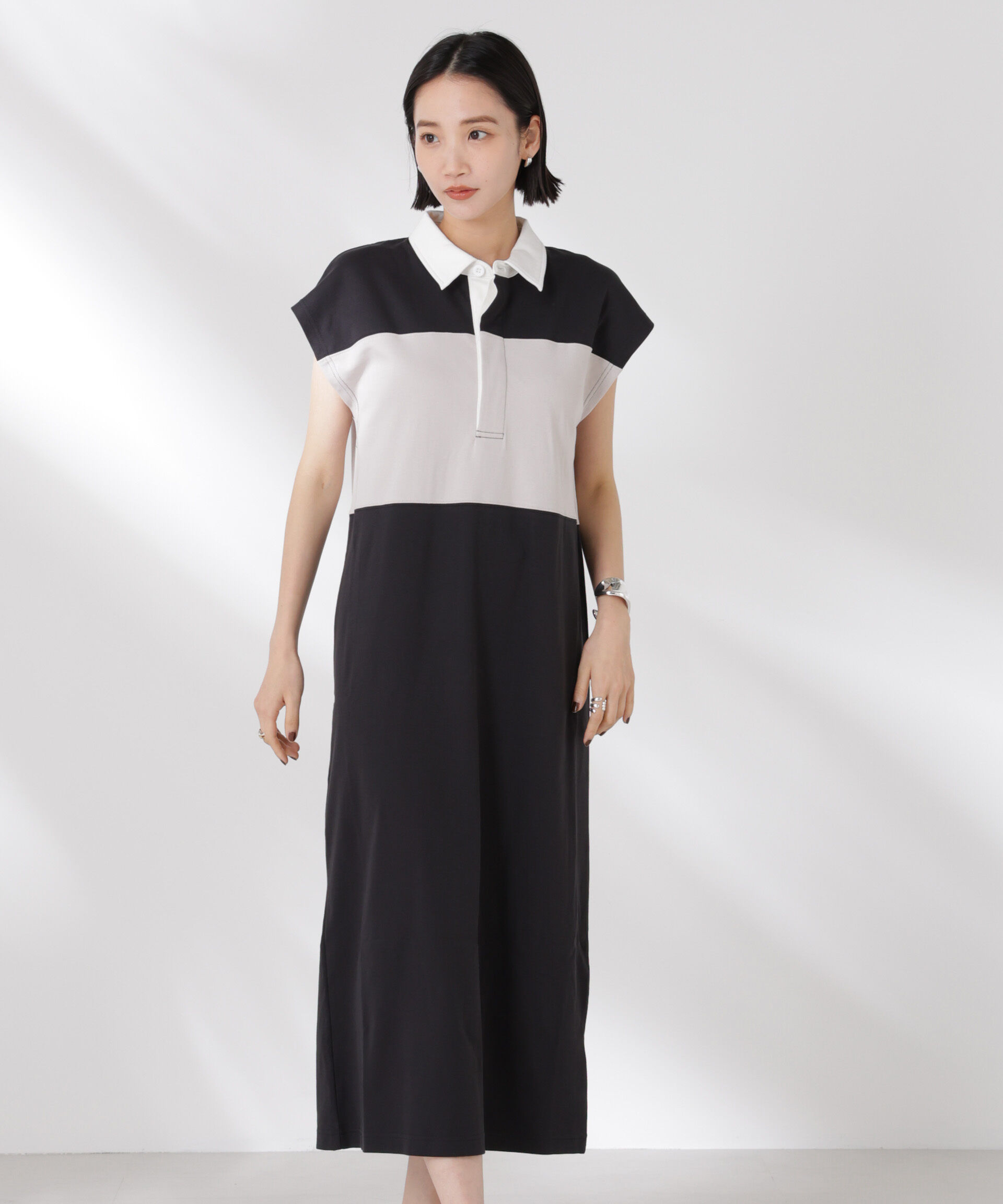 nano･universe「フレンチスリーブラガーシャツワンピース」|ワンピース|