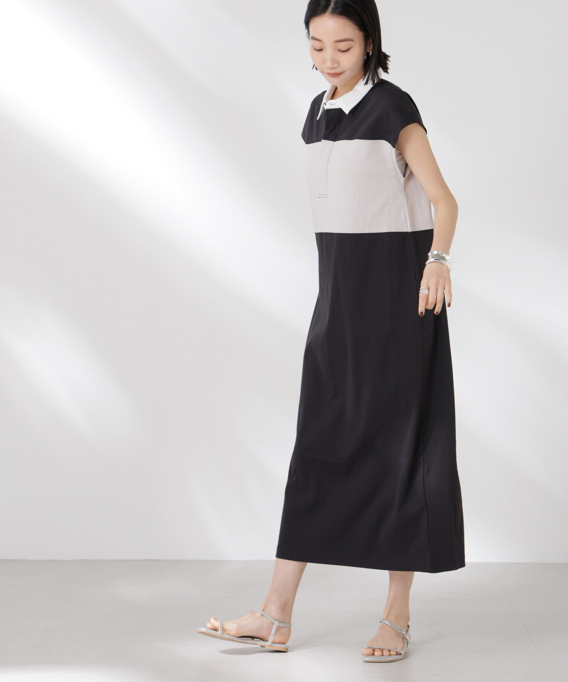 nano･universe「フレンチスリーブラガーシャツワンピース」|ワンピース|