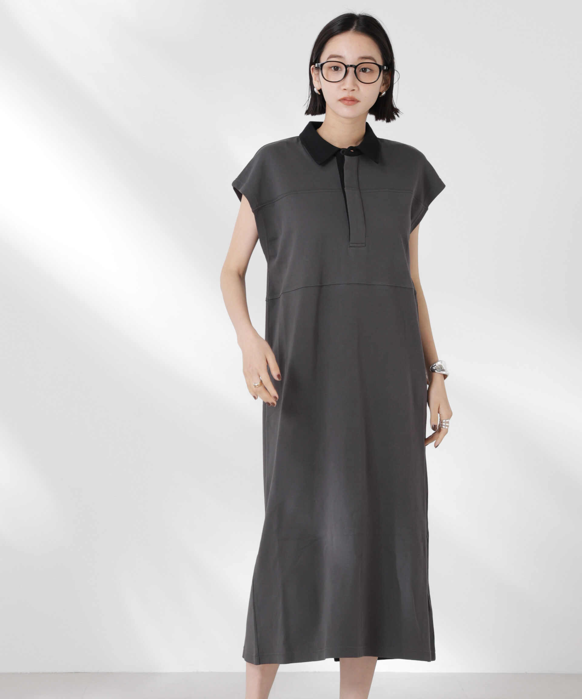 nano･universe「フレンチスリーブラガーシャツワンピース」|ワンピース|