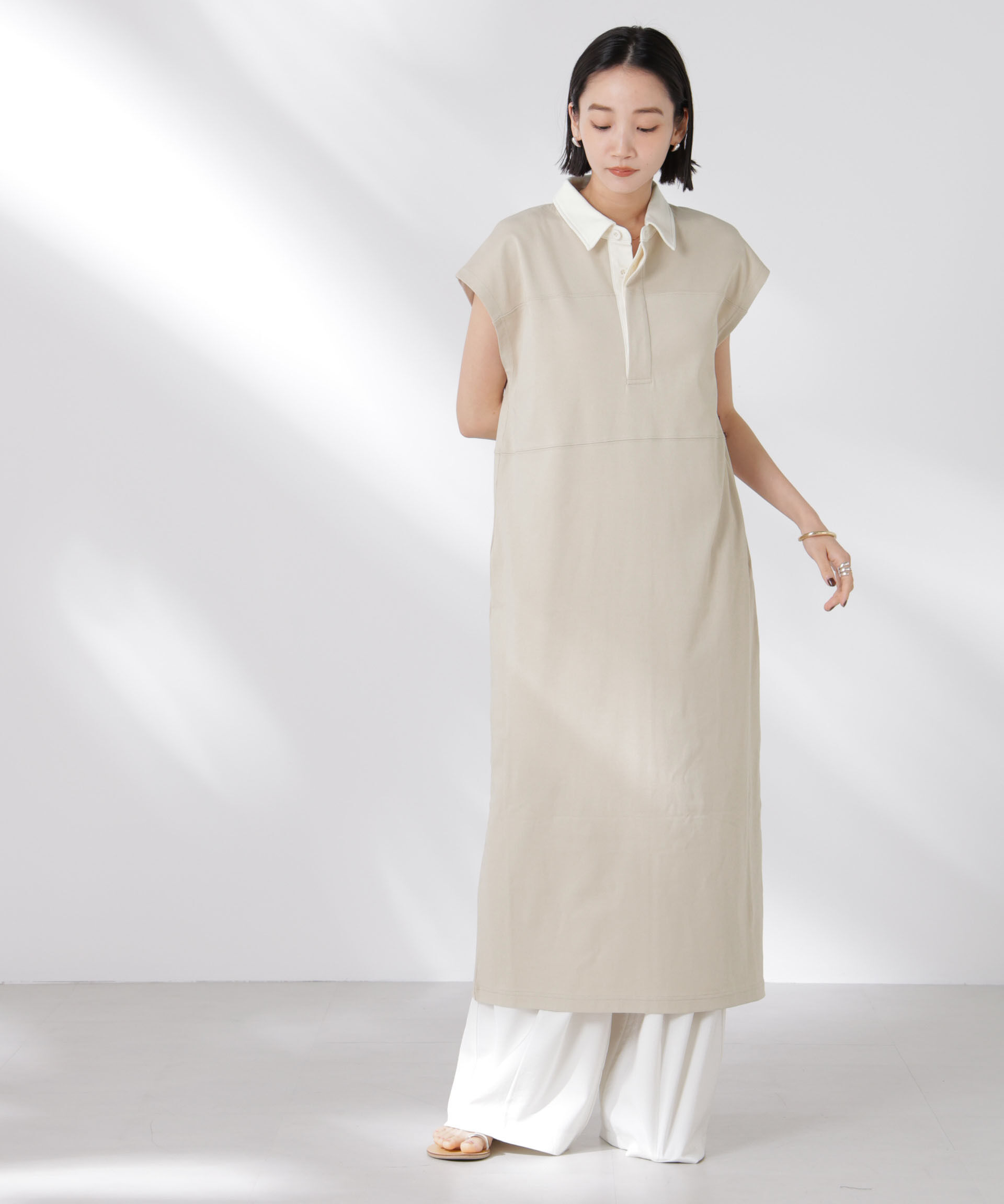 nano･universe「フレンチスリーブラガーシャツワンピース」|ワンピース|