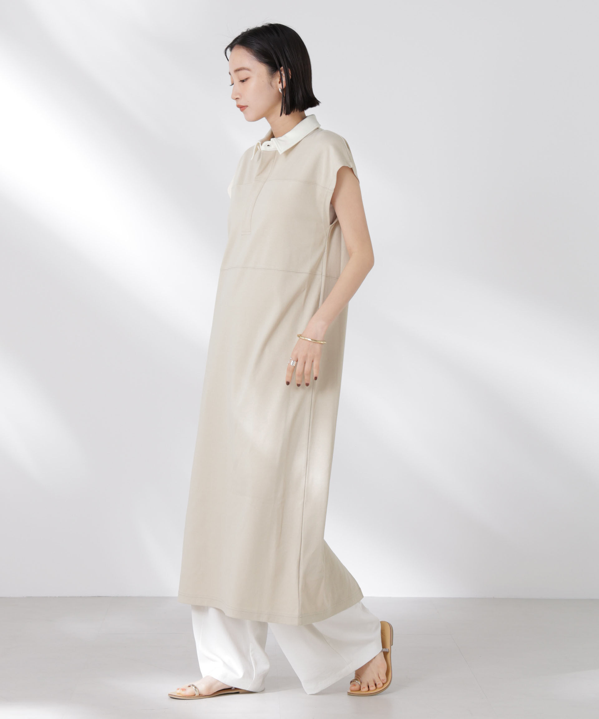 nano･universe「フレンチスリーブラガーシャツワンピース」|ワンピース|