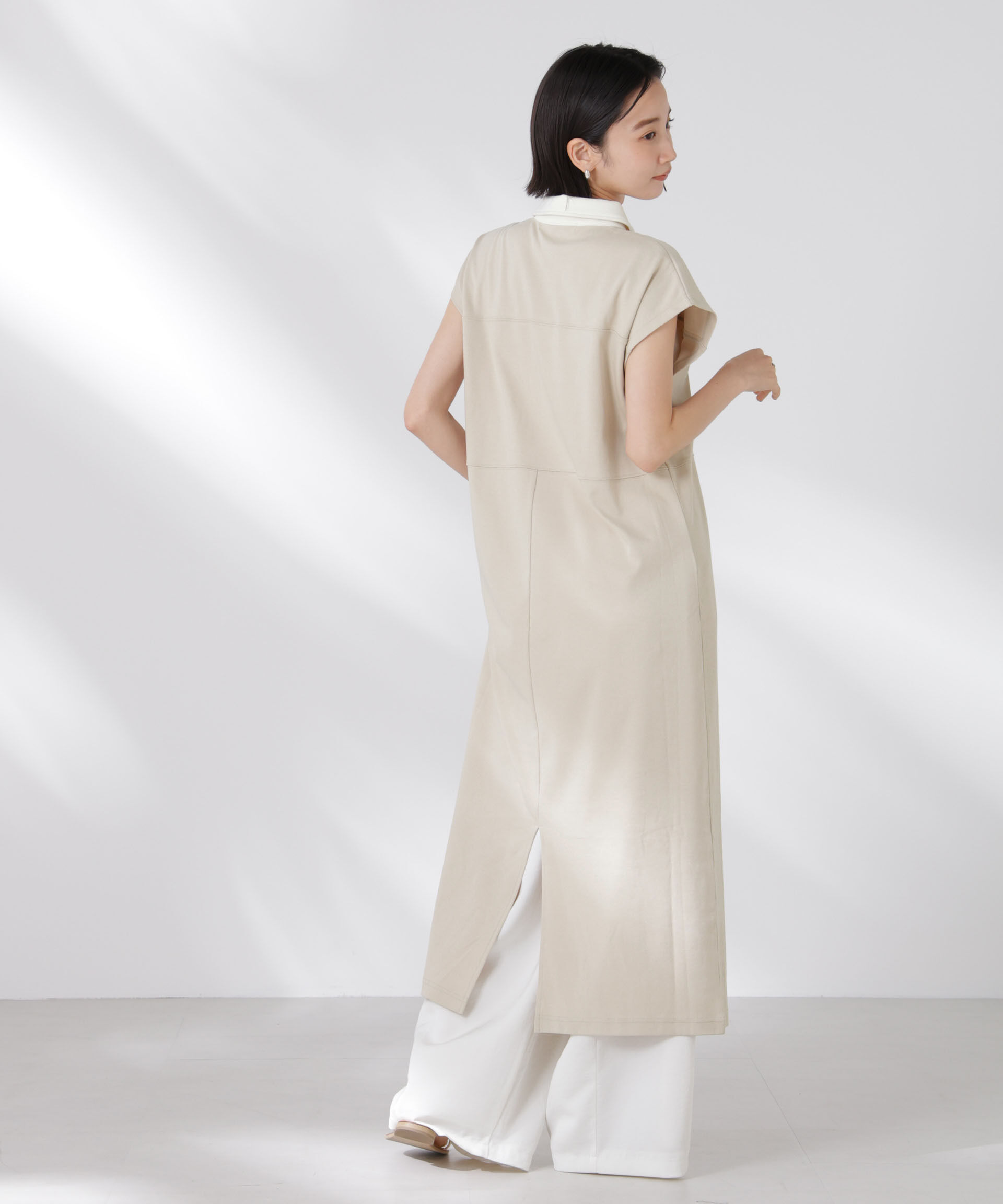 nano･universe「フレンチスリーブラガーシャツワンピース」|ワンピース|